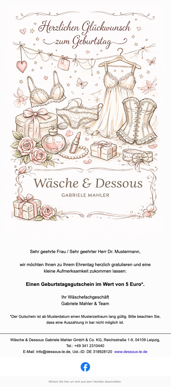 Kundenbeispiel-E-Mail Wäsche & Dessous Gabriele Mahler